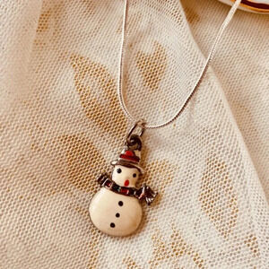 Vintage Snowman Pendant Fashion Necklace
